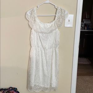 Off-White Off Shoulder Dress